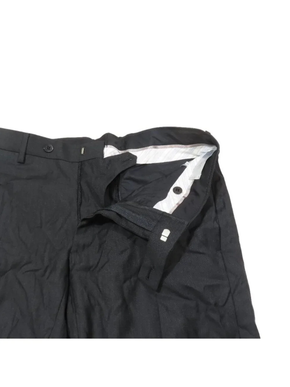 Dior Trousers Tapered Pants Single Pleated Wool 44c Black